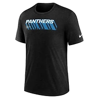 Men's Nike Heather Black Carolina Panthers Long Pass Tri-Blend T-Shirt