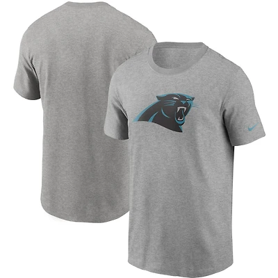 Men's Nike Heather Gray Carolina Panthers Primetime Logo Essential T-Shirt