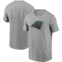 Men's Nike Heather Gray Carolina Panthers Primetime Logo Essential T-Shirt