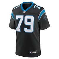 Maillot de match Nike Ikem Ekwonu pour hommes, noir, Carolina Panthers