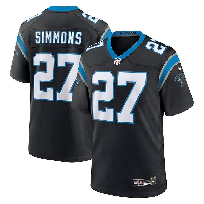 Maillot de match Nike Isaiah Simmons noir des Panthers la Caroline pour homme