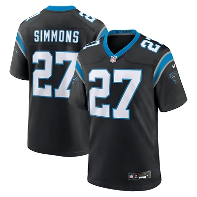 Men's Nike Isaiah Simmons Black Carolina Panthers Team Game Jersey