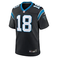 Maillot Nike Jalen Coker noir pour homme, équipe des Carolina Panthers