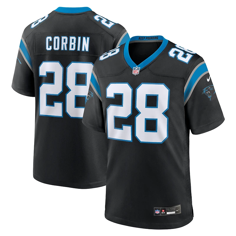 Men's Nike Jashaun Corbin Black Carolina Panthers Team Game Jersey