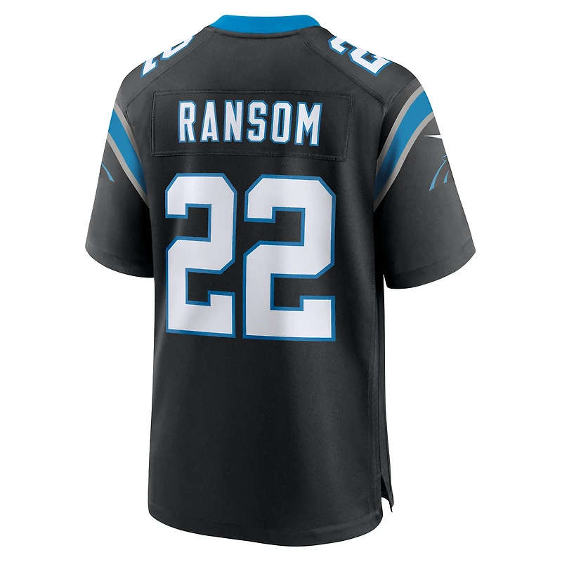 Maillot Nike Lathan Ransom noir pour homme, équipe des Carolina Panthers