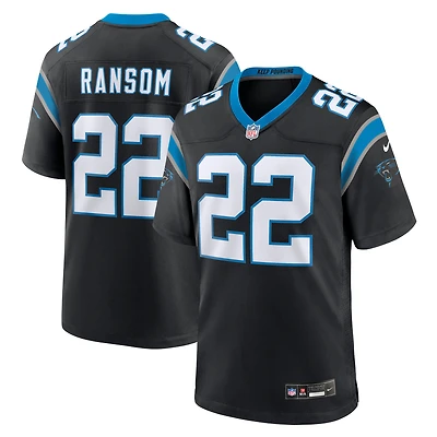 Maillot Nike Lathan Ransom noir pour homme, équipe des Carolina Panthers
