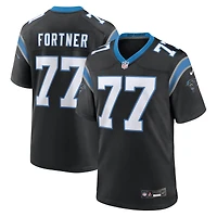 Maillot de match Nike Luke Fortner noir des Panthers la Caroline pour homme