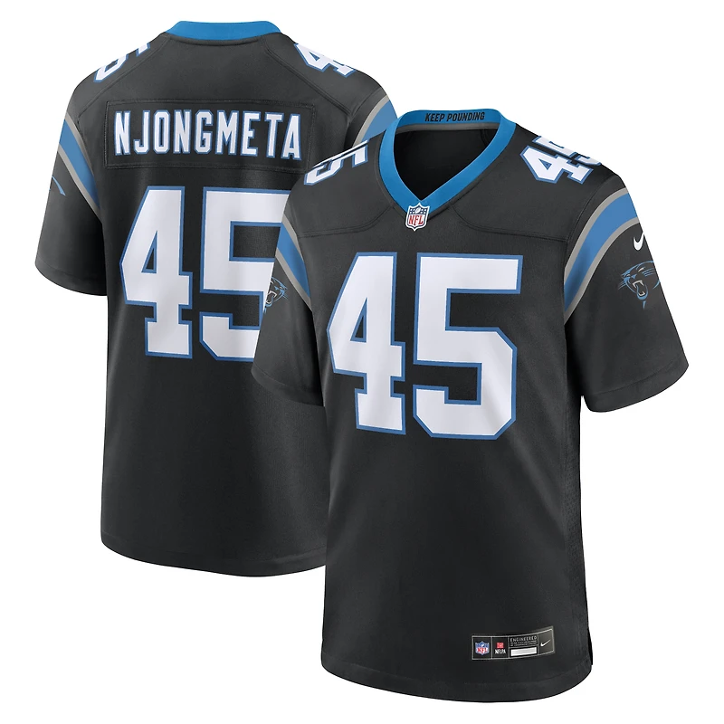 Maillot de match Nike Maema Njongmeta noir des Panthers la Caroline pour homme