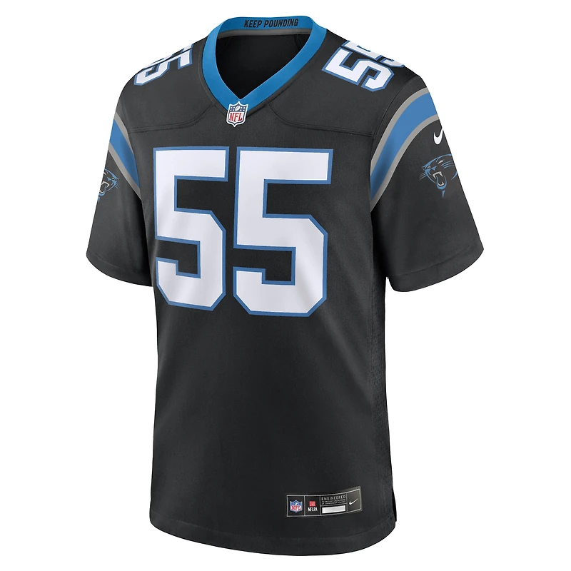 Maillot de match Nike Maema Njongmeta noir pour homme des Carolina Panthers