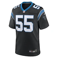 Maillot de match Nike Maema Njongmeta noir pour homme des Carolina Panthers