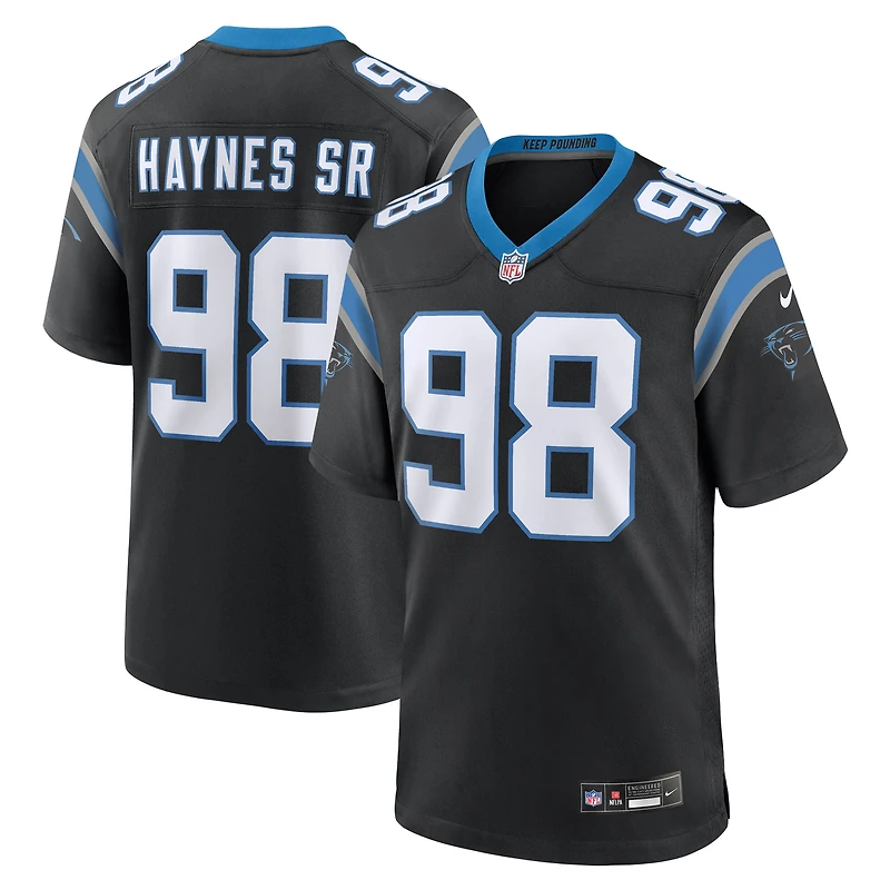 Maillot de match d'équipe Nike Marquis Haynes Sr. Black Carolina Panthers pour homme