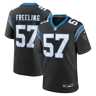 Maillot de match Nike pour homme, noir, Monroe Freeling, Carolina Panthers, choix premier tour la draft NFL 2026, numéro 19