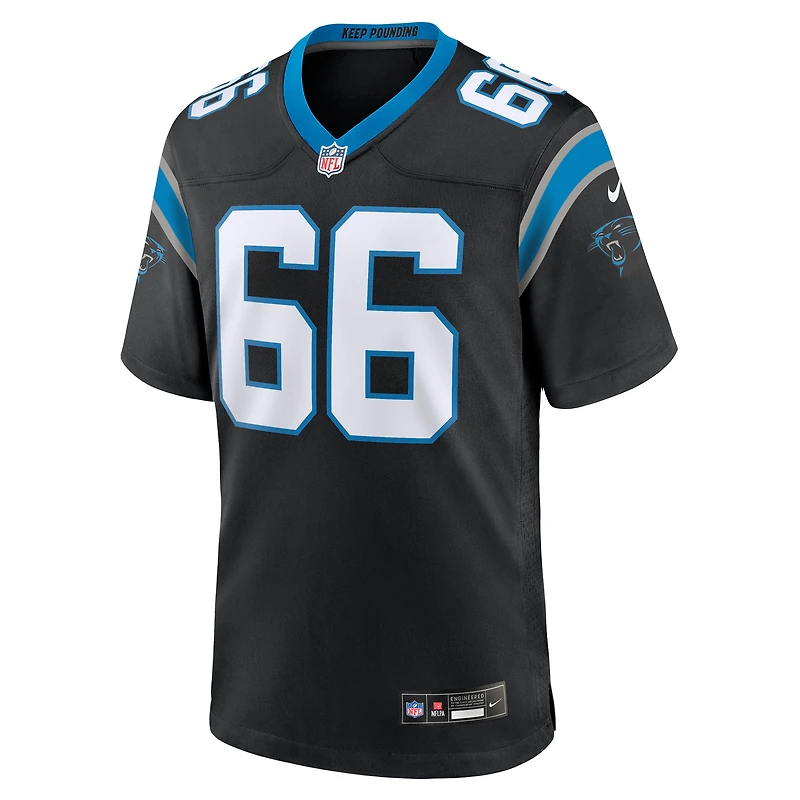 Maillot de match l'équipe Nike Nash Jensen pour hommes, noir, Carolina Panthers