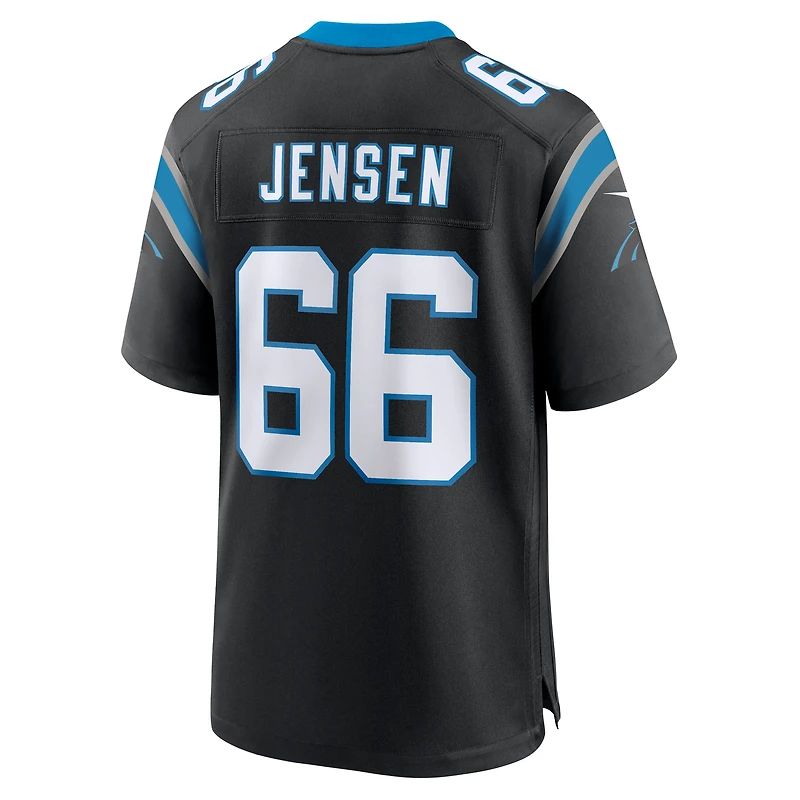 Maillot de match l'équipe Nike Nash Jensen pour hommes, noir, Carolina Panthers