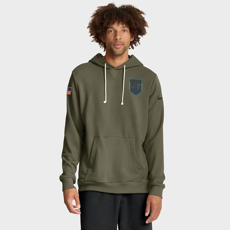 Sweat à capuche Nike Olive Carolina Panthers 2025 Salute to Service Sideline Standard Issue pour homme
