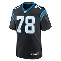 Men's Nike Popo Aumavae  Black Carolina Panthers Team Game Jersey
