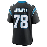 Maillot Nike Popo Aumavae noir pour homme, équipe des Carolina Panthers