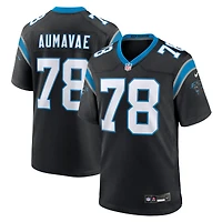 Maillot Nike Popo Aumavae noir pour homme, équipe des Carolina Panthers