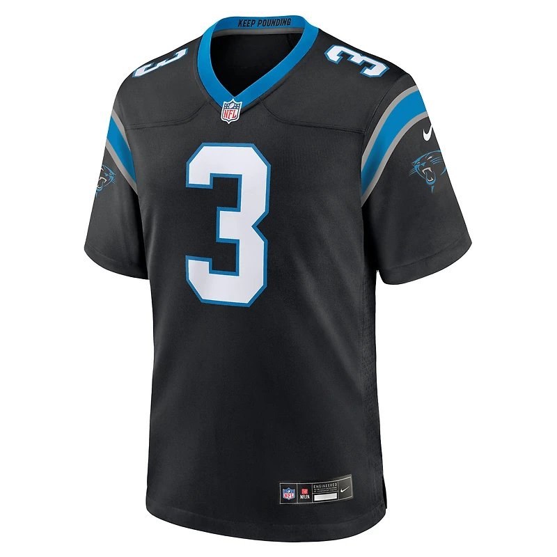 Maillot de match Nike Princely Umanmielen noir pour homme des Carolina Panthers