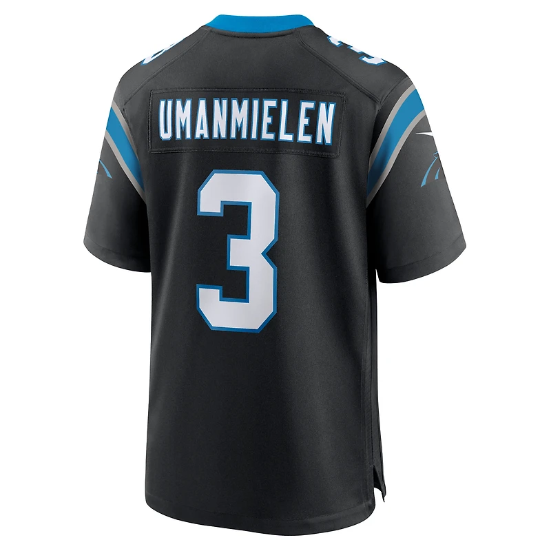 Men's Nike Princely Umanmielen  Black Carolina Panthers Team Game Jersey