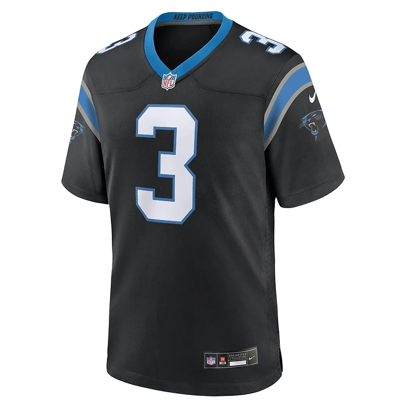 Men's Nike Raheem Blackshear Black Carolina Panthers Team Game Jersey