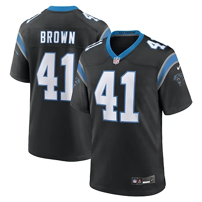 Maillot de match d'équipe Nike Spencer Brown Black Carolina Panthers pour homme