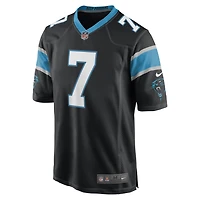 Maillot de joueur retraité Nike Steve Beuerlein pour hommes, noir des Carolina Panthers