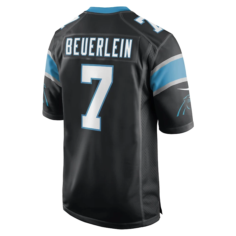 Maillot de joueur retraité Nike Steve Beuerlein pour hommes, noir des Carolina Panthers