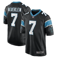 Maillot de joueur retraité Nike Steve Beuerlein pour hommes, noir des Carolina Panthers