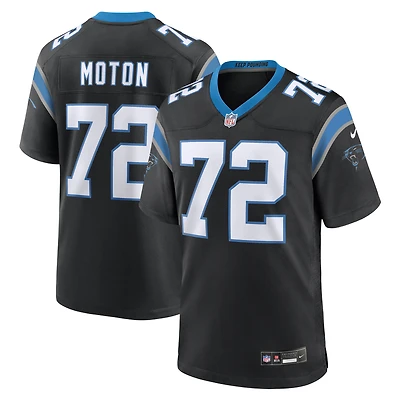 Maillot de match d'équipe des Panthers la Caroline noirs Nike Taylor Moton pour homme