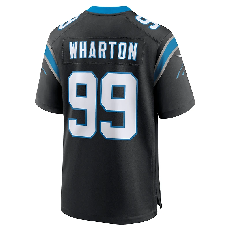 Men's Nike Tershawn Wharton  Black Carolina Panthers Team Game Jersey