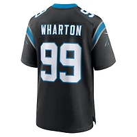 Men's Nike Tershawn Wharton  Black Carolina Panthers Team Game Jersey