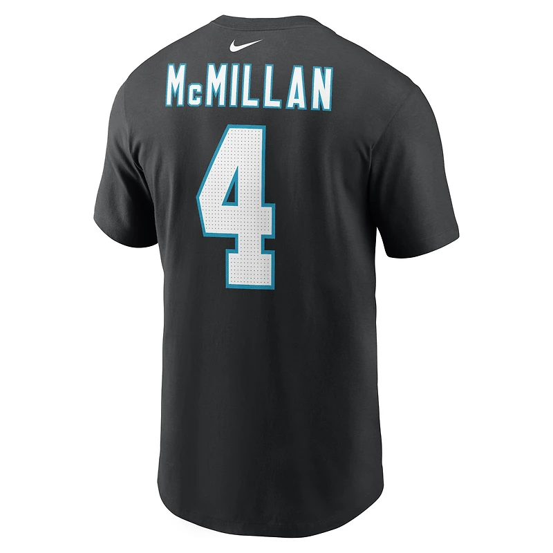 Men's Nike Tetairoa McMillan Black Carolina Panthers Name & Number T-Shirt