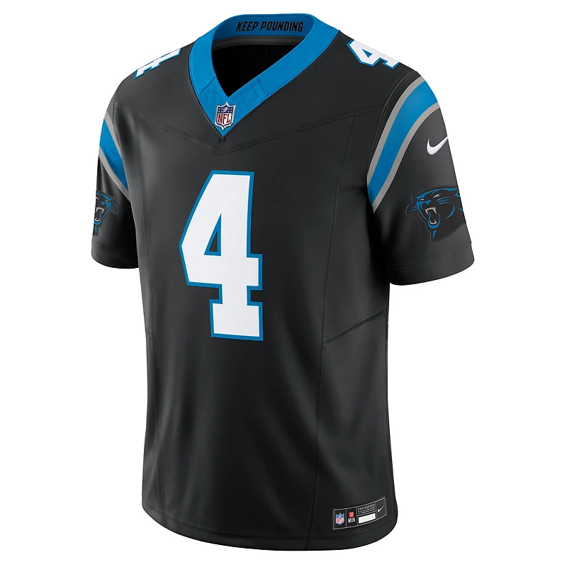 Maillot Nike Vapor F.U.S.E. noir pour homme des Carolina Panthers, édition limitée, Tetairoa McMillan