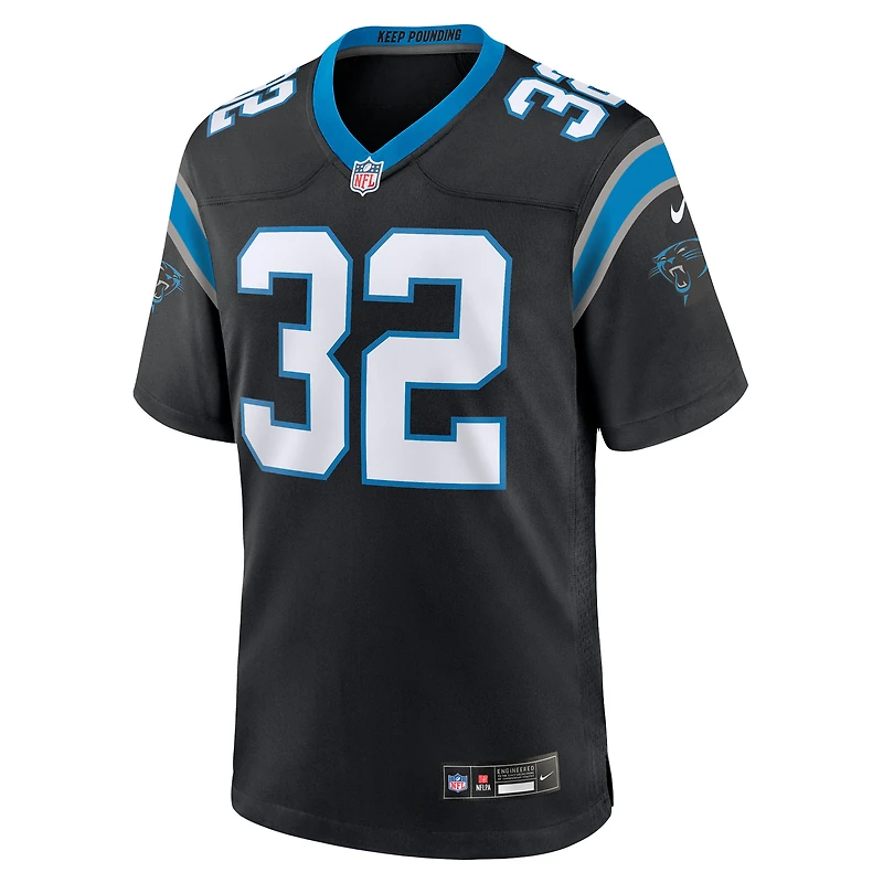 Men's Nike Trevin Wallace Black Carolina Panthers Team Game Jersey