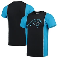 Men's Refried Apparel Black/Blue Carolina Panthers Sustainable Upcycled Split T-Shirt