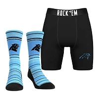 Pack combiné de chaussettes et caleçons boxeurs Carolina Panthers pour hommes Rock Em Socks