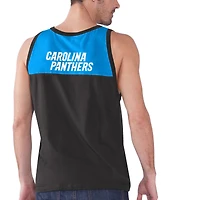 Men's Starter Black/Blue Carolina Panthers Touchdown Fashion - Tank Top
