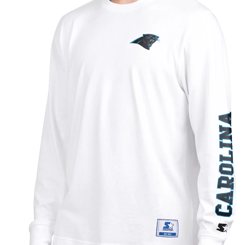 Men's Starter Black/White Carolina Panthers Short Sleeve & Long T-Shirt Combo Pack