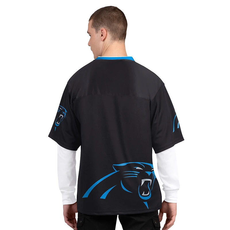 Men's Starter Black/White Carolina Panthers Short Sleeve & Long T-Shirt Combo Pack