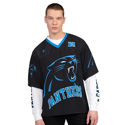 Men's Starter Black/White Carolina Panthers Short Sleeve & Long T-Shirt Combo Pack