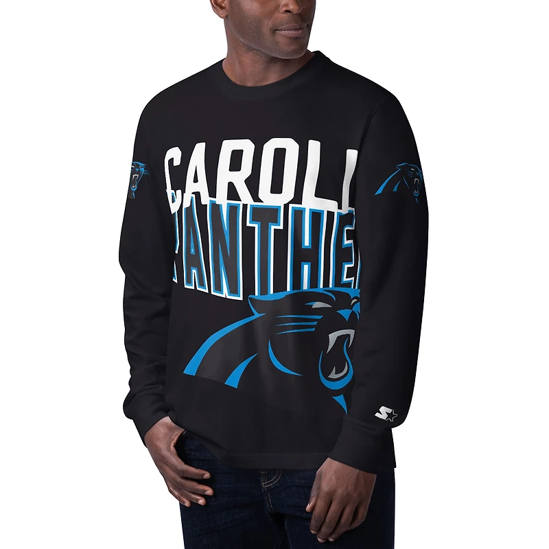 T-shirt à manches longues Starter Black Carolina Panthers Clutch Hit pour homme