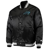 Veste Starter Black Carolina Panthers Lockerroom Satin Varsity Full-Snap pour homme