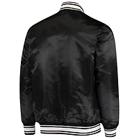 Veste Starter Black Carolina Panthers Lockerroom Satin Varsity Full-Snap pour homme