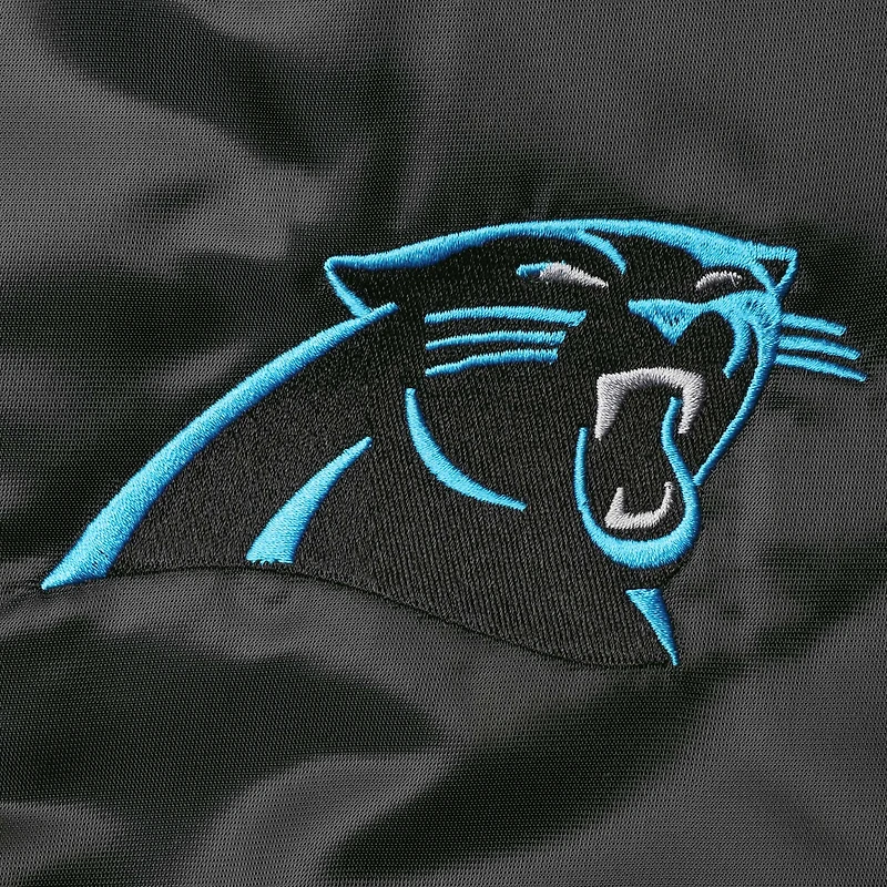 Veste Starter Black Carolina Panthers Lockerroom Satin Varsity Full-Snap pour homme