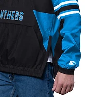 Men's Starter Black Carolina Panthers Prospect Half-Zip Pullover