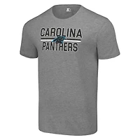 T-shirt gris chiné Starter pour homme, imprimé en maille, équipe des Carolina Panthers