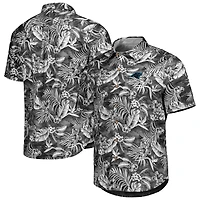 Chemise Tommy Bahama noire Carolina Panthers Aqua Lush à boutons pour homme