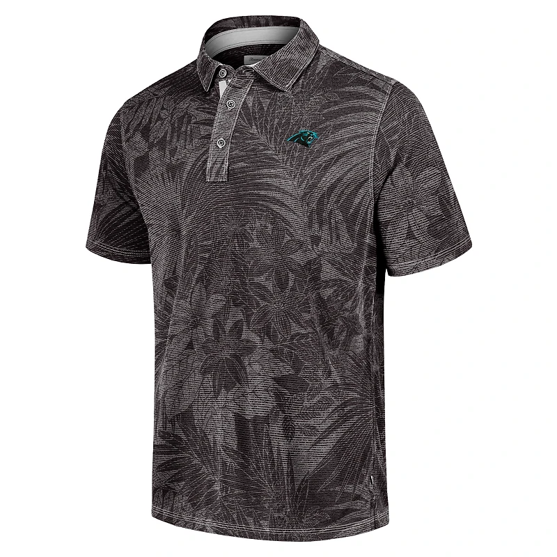 Polo Tommy Bahama noir Carolina Panthers Big & Tall Santiago Paradise pour hommes