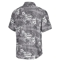 Men's Tommy Bahama Black Carolina Panthers Coconut Point Isla Palmetta Camp Button-Up Shirt
